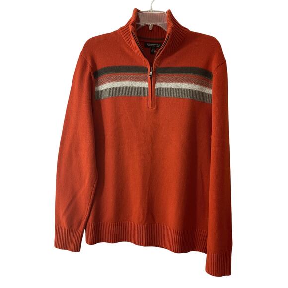 Banana Republic Italian Merino Wool Quarter-Zip Sweater Preppy Large Men's - Picture 6 of 7